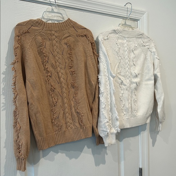 RAILS Women's Cable Knit Sweaters - Tan and Cream BUNDLE - Picture 6 of 6